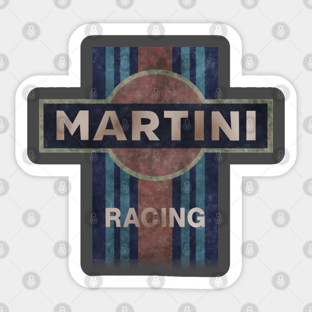 Distressed Martini Racing Design Sticker by CreativePhil